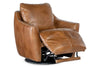 Image of Brett Pecan Leather "Quick Ship" SWIVEL Chair With Power Footrest