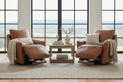 Brett Pecan Leather "Quick Ship" SWIVEL Chair With Power Footrest