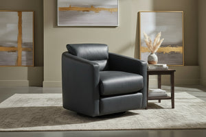 Brice Contemporary Leather SWIVEL/GLIDER Accent Chair