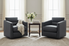Image of Brice Contemporary Leather SWIVEL/GLIDER Accent Chair