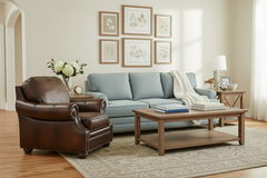 Brighton "Quick Ship" Traditional Leather Pillow Back Club Chair