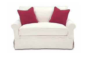 Brigid 58 Inch Slipcovered Chair And A Half Twin Sleeper