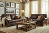 Image of Broadway Traditional Pillow Back Leather Loveseat