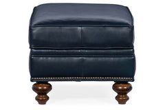 Broadway Traditional Leather Ottoman