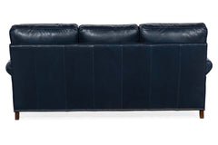 Broadway 82 Inch Traditional Three Cushion Pillow Back Leather Sofa