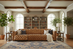 Savion Coin Chesterfield 88 Inch "Quick Ship" Wall Hugger Power Leather Reclining Sofa