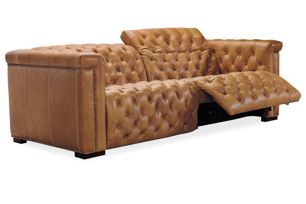 Savion Chesterfield "Ready To Ship" 88 Inch Power Leather Sofa (Photo For Style Only)