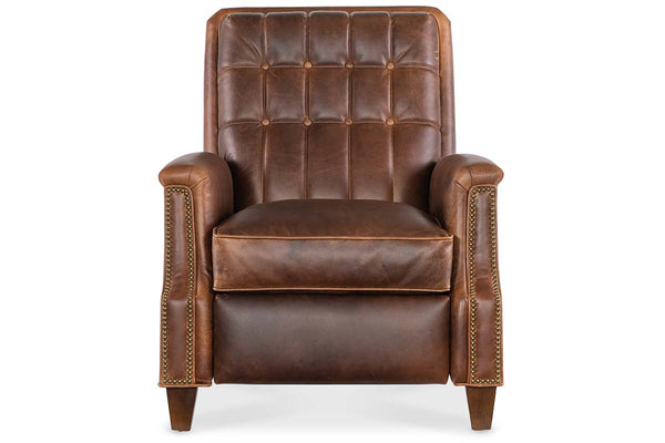 Brookshire Leather Biscuit Back Tufted Recliner Chair