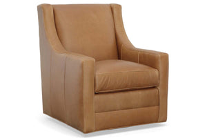 Buckingham Leather SWIVEL Accent Chair