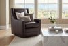 Image of Buckingham Leather SWIVEL Accent Chair