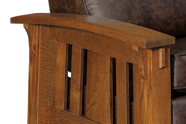 Burrow "Wall Hugger" Mission Style Leather Reclining Chair