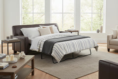 Burton 81 Inch Leather Queen Tight Back Sleeper Sofa