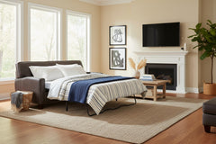 Burton 81 Inch Leather Queen Tight Back Sleeper Sofa