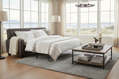 Burton 81 Inch Leather Queen Tight Back Sleeper Sofa