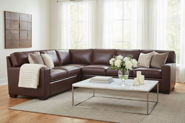 Caden Modern Leather Sectional Couch