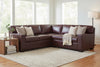 Image of Caden Contemporary 3 Piece  Leather Sectional