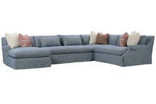 Calista Cloud Comfort Grand Scale Bench Seat Slipcovered Sectional
