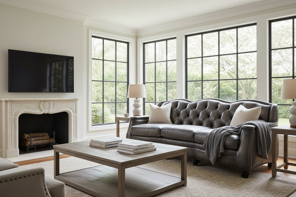 Cambridge 100 Inch Vintage Tufted Back Sofa