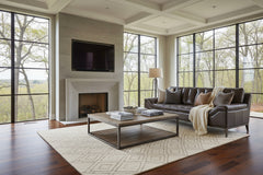 Carey 100 Inch "Quick Ship" Transitional Leather Channel Back Sofa