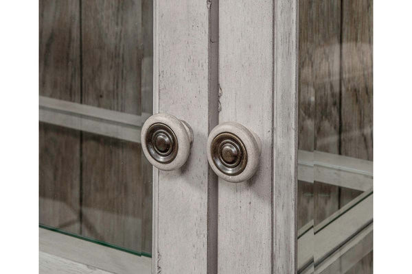 Carlee Antique Linen Modern Farmhouse Storage Dining Display Cabinet