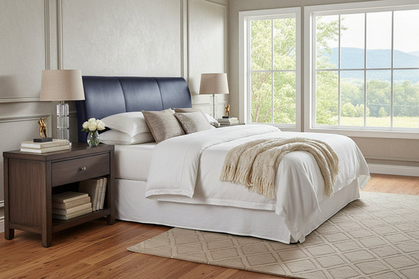 Carlton "Designer Style" Leather Upholstered Sleigh Headboard