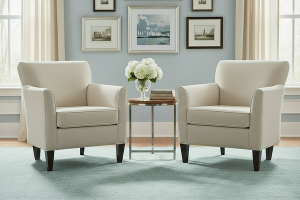 Caroline Small Upholstered Contemporary Fabric Arm Chair