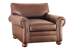 Carrigan Leather Grand Scale Club Chair With Bunn Style Legs