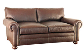 Carrigan Two Seat Leather Pillowback Loveseat With Deep Seats