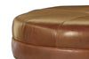 Image of Carver 42 Inch Round Center Button Ottoman With Turned Legs