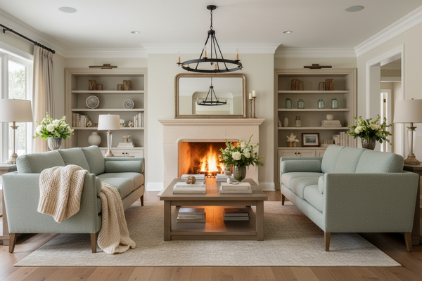 Cassandra 85 Inch 8-Way Hand Tied Three Seat Fabric Sofa With Bolster Pillows