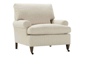 Cecily Fabric Upholstered Rolled Arm Fabric Accent Chair
