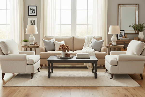 Cecily Fabric Upholstered Rolled Arm Fabric Accent Chair