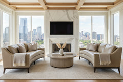 Cedric 92 Inch Contemporary Leather Conversation Sofa