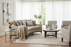 Cedric 92 Inch Contemporary Leather Conversation Sofa