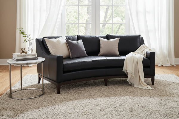 Cedric 92 Inch Contemporary Leather Conversation Sofa