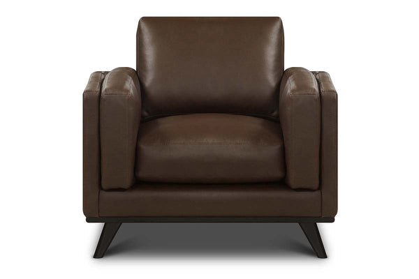Jude Mid-Century Modern Track Arm Leather Club Chair