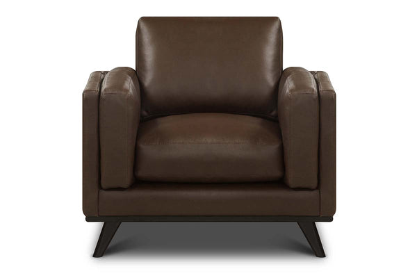 Jude Mid-Century Modern Track Arm Leather Club Chair