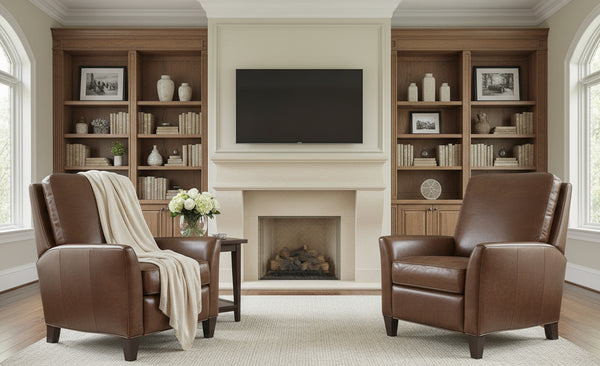 Christian "Quick Ship" Wing Arm Transitional Leather Recliner