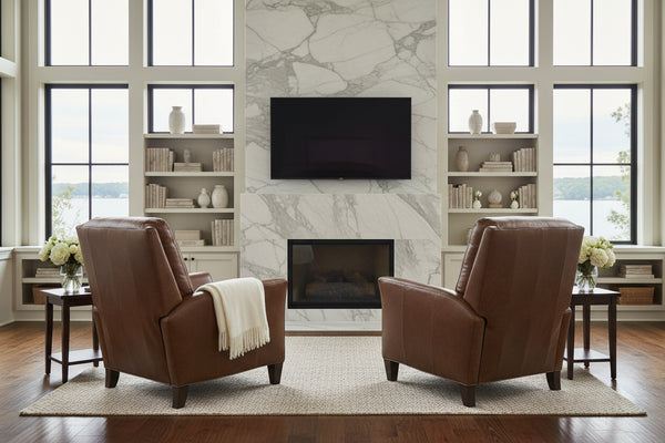 Christian "Quick Ship" Wing Arm Transitional Leather Recliner