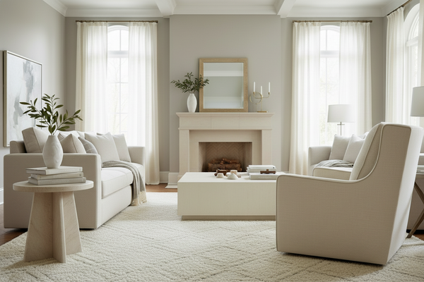 Sally "Quick Ship" Swivel Fabric Accent Chair - In Stock