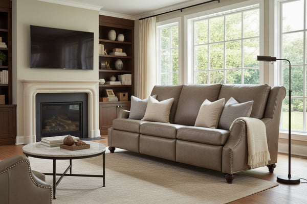 Charles Power Reclining "Wall Hugger" Leather Sofa Collection
