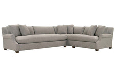 Charlotte Bench Seat Rolled Arm Fabric Sectional