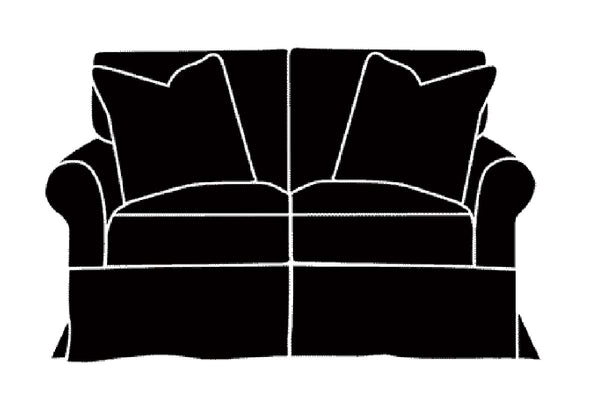 Christine "Quick Ship" Slipcover Loveseat In Bright White Fabric