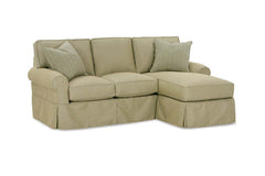 Christine Slipcovered Small Sectional Sofa With Reversible Chaise