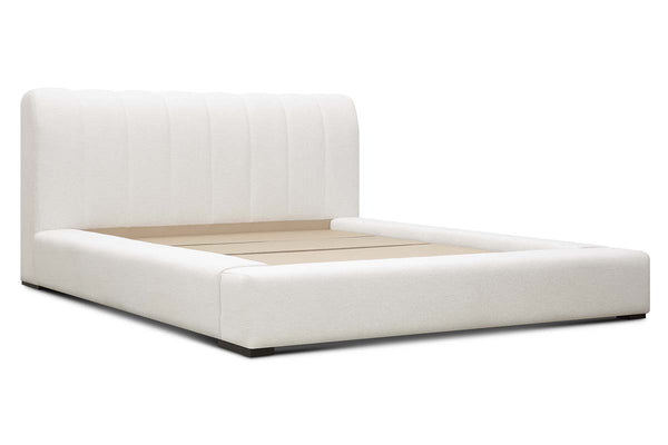 Ciro Queen & King Modern Leather Ribbed Headboard Platform Bed