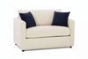 Image of City 53 Inch Twin Size Pillow Back Fabric Chair And A Half Sleeper
