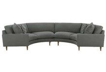Clarice 2 Piece Curved Fabric Upholstered Sectional Sofa