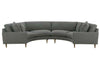 Image of Clarice 2 Piece Curved Fabric Upholstered Sectional Sofa