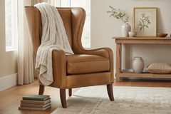 Clement Tall Wing Back Leather Accent Club Chair