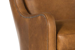 Clement Tall Wing Back Leather Accent Club Chair